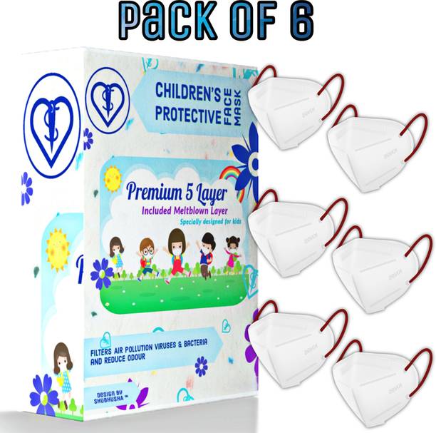 SUBHUSHA color mask for child Reusable Washable Face Mask Breathable pack of 6 SBS_N95_Plain_White-6pcs Reusable, Washable Cloth Mask With Melt Blown Fabric Layer