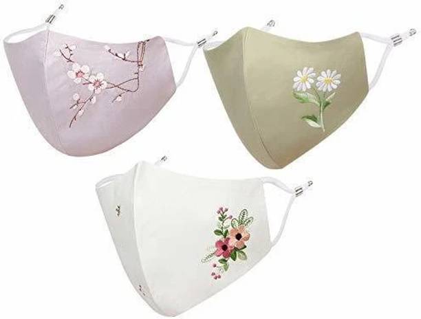 MASQ Anti-Pollution Anti-Bacterial BFE>99% 4 Layer Protective Face Mask Girl & Women Blossom_Combo_Large_03 Reusable, Washable Cloth Mask