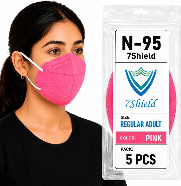 7SHIELD Pink N95 Medical Mask High-Performance Healthcare and Personal Use 6-Ply Pink N-95 Washable, Reusable, Water Resistant
