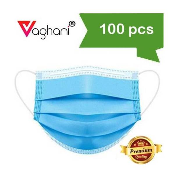 Vaghani Vaghani Disposable 3 Ply Pharmaceutical Breathable Surgical Pollution Face Mask with 3 Layer Filtration For Men, Women, Kids with for Comfortable Fit with Bacterial Filtration ISO Certified 100 Units Disposable 3 Ply Pharmaceutical Breathable Surgical Pollution Face Mask with 3 Layer Filtration For Men, Women, Kids Surgical Mask Surgical Mask (Blue, Free Size, Pack of 100, 3 Ply) 3 Ply Surgical Mask (100 Piece) ( With Nose Pin )( Primium Quality ) Surgical Mask With Melt Blown Fabric Layer