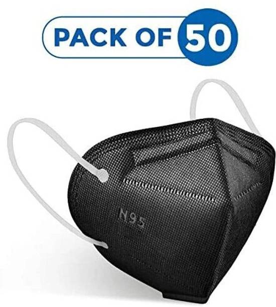 C-Cure N95 Ear Loop Face Mask | 5 Layer Unisex Mask | Anti Pollution Respiratory Mask Adjustable Nose Pin | Advance Filter Layer Reusable