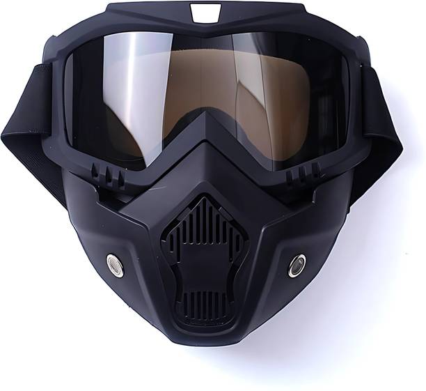 KAVYARA Riding Armor Face Protective Cover Windproof Clear Glasses with Dust Filter Decorative Mask