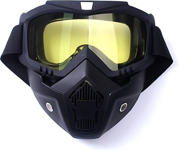 KAVYARA Riding Armor Face Protective Cover Windproof Night Vision Glasses & Dust Filter Decorative Mask
