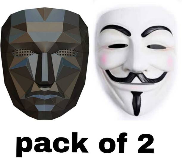 yubirth Dark knight game master black mask vs clever vendetta white Decorative Mask