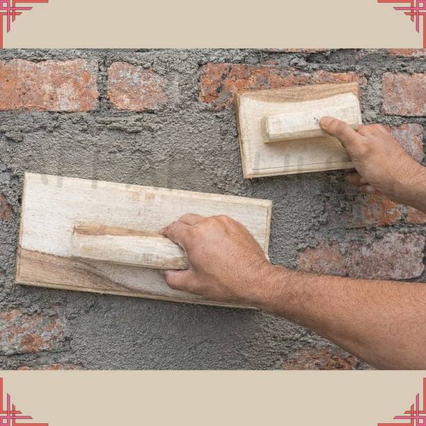 AFFARI HUB Wooden Plaster Rusa Set of 2 | Wall Texture Tool | Handmade Wooden Plaster Float 10 Masonry Float