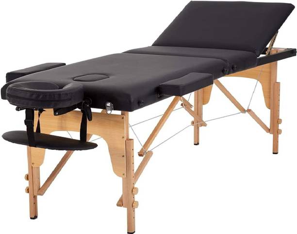 R A Products 3 section Foldable & Portable Tattoo/Massage Bed/Table with Carry Case for Beauty Salon, Spa (60cm, Wooden) Spa Massage Bed