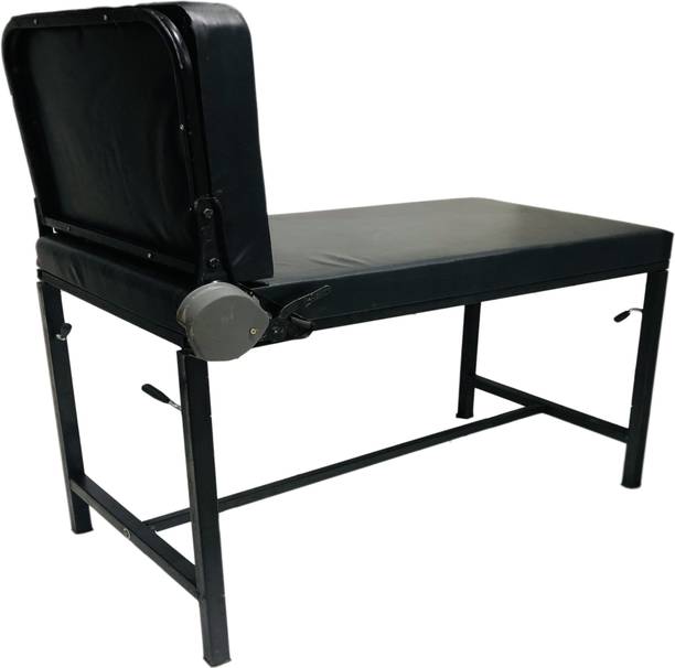 KITHANIA Massage Facial Bed for Beauty Parlor Salon Barber Cutting Beauty Parlor Bed Made of Iron Frame, with Push Back System and Cushioned Back Seat (Black) Spa Massage Bed