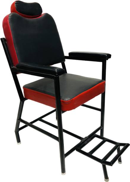 SCHOOL FURNITURE Beauty Parlor Chair Made of Iron Frame, Without Push Back Seat (Red Black) Massage Chair