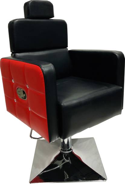 SOMRAJ Beauty Parlour/Salon/Barber/Cutting/Makeup/Makeover Chair with Push Back System & Hydraulic System Leather cushoin seat Back (Red Black) Massage Chair