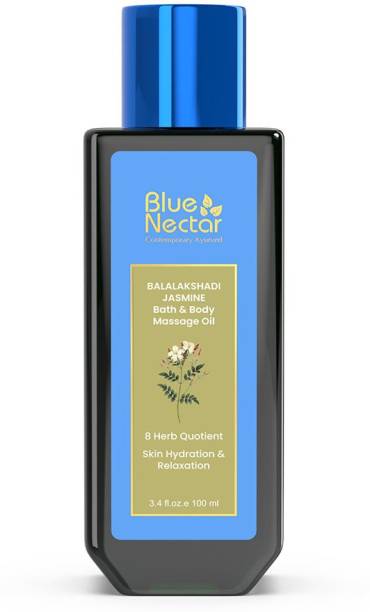 Blue Nectar Sensuous Body Massage Oil with Jasmine Oil, Body Oil for Skin for Women & Men