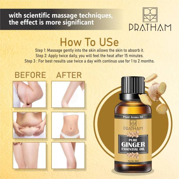 Pratham Tummy Ginger Oil for Belly Drainage oil for Belly Fat Loss- (30 ml)