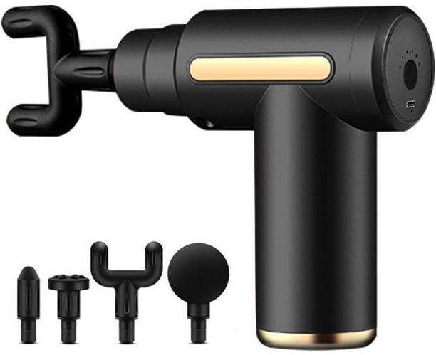 Zovilstore Mini Handheld Cordless Massage Gun Deep Tissue Muscle Massager 6 Speeds 4 Heads Type-C Charging Travel Gift Massager