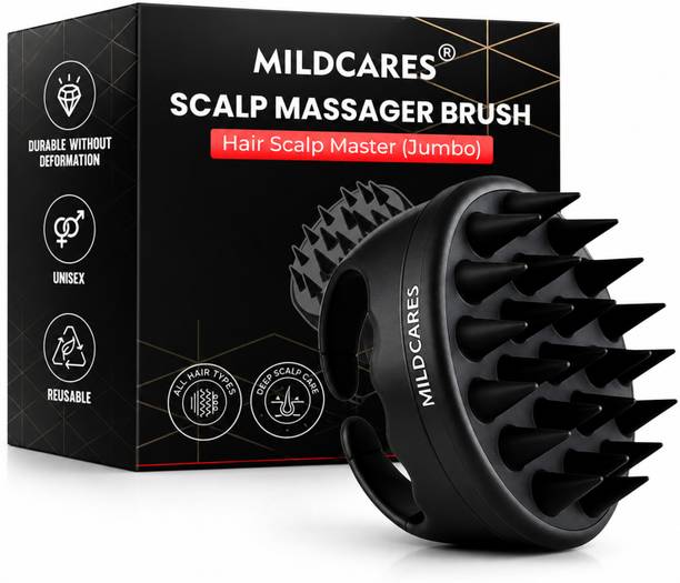 MILDCARES Scalp Massager Hair Brush | Soft Silicone Hair Scrubber for Hair Growth & Dandruff Control | Shampoo & Shower Use Easy to Use Head Massager