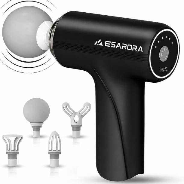 Esarora Massage Gun Deep Tissue 6-Speed Portable Percussion Muscle Massager with_B65D 4 Heads, Pain Relief, Relaxation for Stiff Shoulders With Full body Massage_R8G Massager