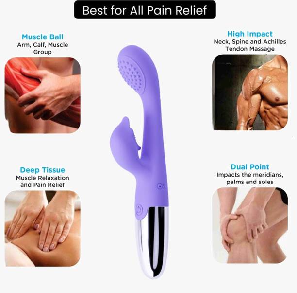 purvish Crescendo Dual Sensual Vibrator | 10 Powerful Vibrating Modes | Waterproof | Man & Women with Cordless Handheld Personal Body Massager