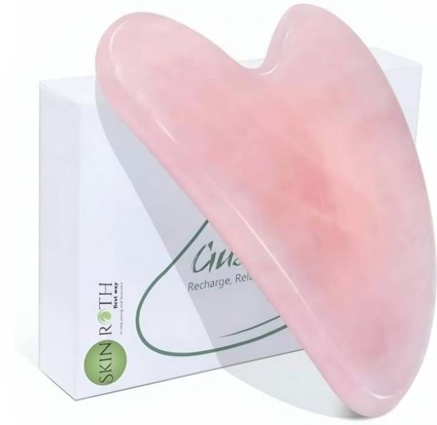 SKINROTH Natural Quartz Stone Guasha Board, Face Sculpting, Acupuncture Therepy Rose Quartz Gua Sha Massage Tool for Face, Jawline Sculptor Massager