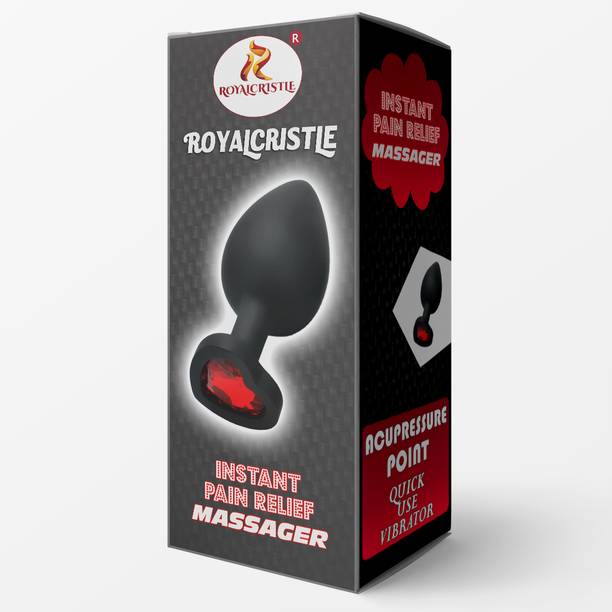 ROYALCRISTLE Black Heart Shape Silicone Plug Massager Vibrator (Medium Size) Fully Body Acupressure Point | Vibrator | (1 piece for Men & Women) Massager
