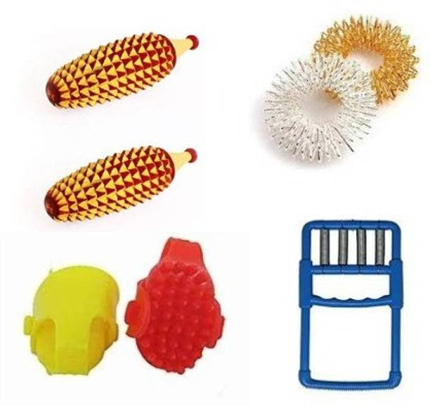 EKiN Acupressure 2 Karela, 2 Thumb, 2 Ring, Hand Exerciser For Pain Relief, Tension Relief Massager