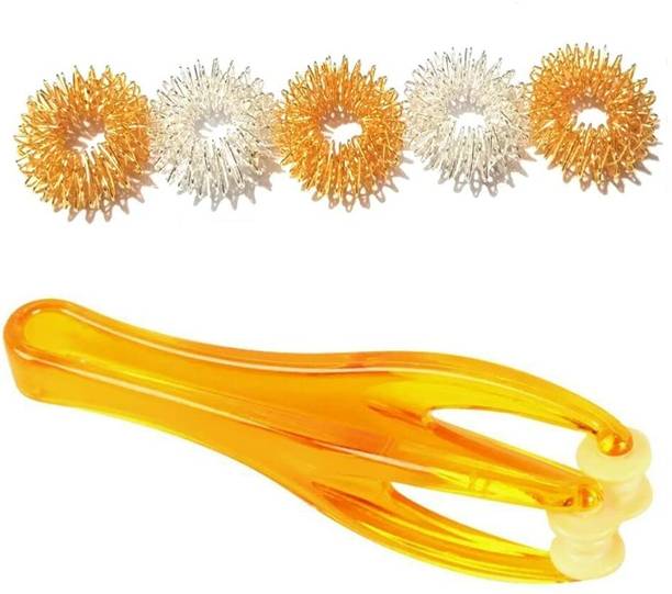 ACUPRESSUREMART Acupressure Pain Relief Yubi Lax Germa 1 Finger Roller and 5 Sujok Finger Ring Massager