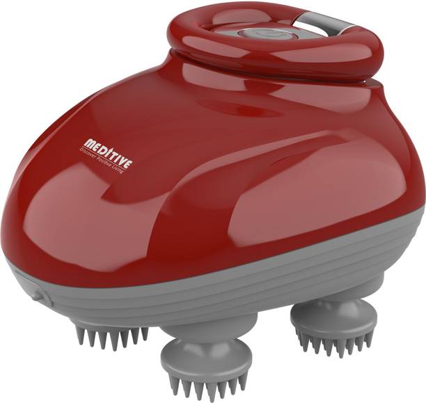 MEDITIVE SCM01 Scalp Massager Machine with 96 Silicone Point, Red Light Therapy, 3 Speed 4 head Massager
