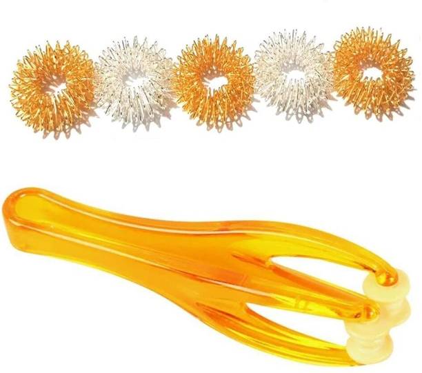 Acs 345 Acupressure Pain Relief Yubi Lax Germa 1 Finger Roller and 5 Sujok Ring Massager Massager
