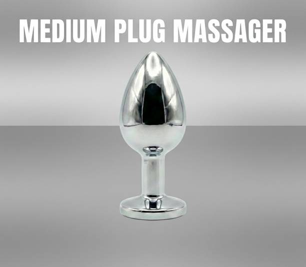 FIVINI Massgers Butt Plug Medium Portable Stainless Steel Massage Plug with Shiny Ornamental Base Massager