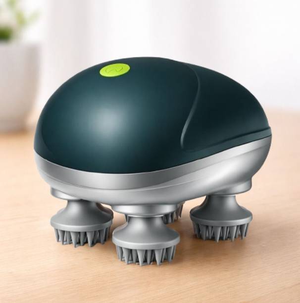 Veenova Rechargeable Mini head massager electric scalp massager for hair growth Massager with 4 Massage Heads, 3 Speeds, Waterproof, Multicolor Massager