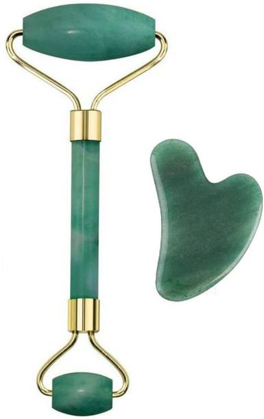 Ladista LD-NZRP-2 Jade Double Sided Face Roller & Gua Sha Scraping Facial Massager Sourced from Highest Altitude of Himalaya (Premium Grade Stone) Massager