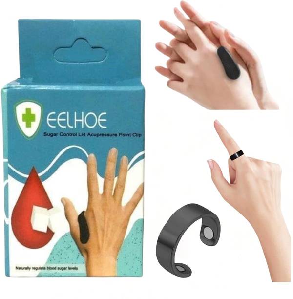 romj Sugar Control Set – Acupressure Ring & Clip Clip for Blood Sugar Balance, BP Support & Stress Relief Massager