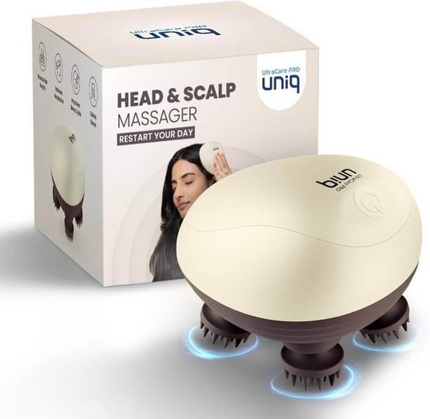 UltraCare PRO UNIQ Head and Scalp Massager for Hair Growth & Stress Relief, with 360° Rotating Nodes, 3 Modes, Cordless, Rechargeable, Auto-Off Massager