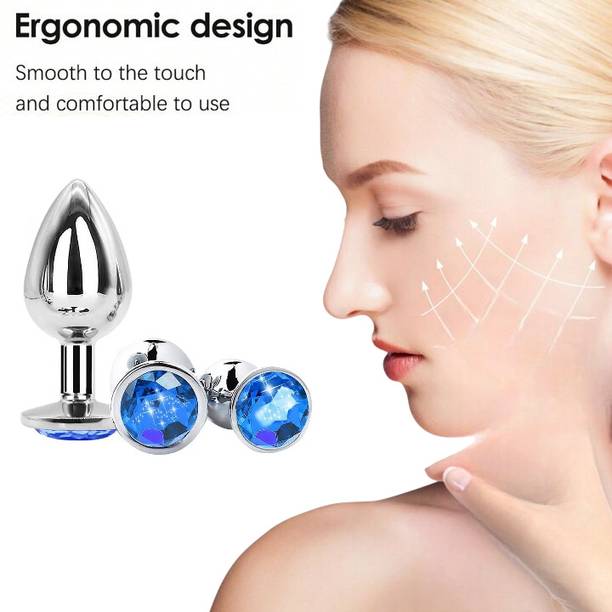 बेलेसा SliverAnal Butt Plug with Crystal Jewel Premium Quality Plug Massager for Relaxation Waterproof Relaxing Massage Women Men Reusable मसाज़र