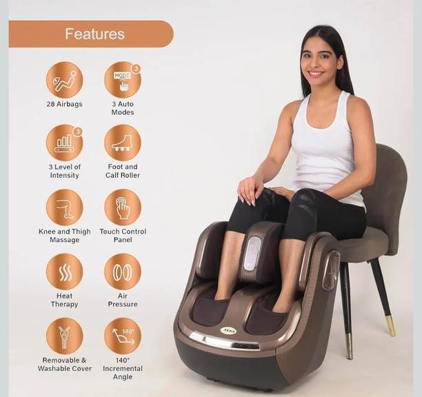 Easy Deal India EDI Ortholite foot Calf, thigh & knee roller foot massager machine with far infrared heating reduces muscle tension, fatigue, and pain relief, One year Warranty Massager