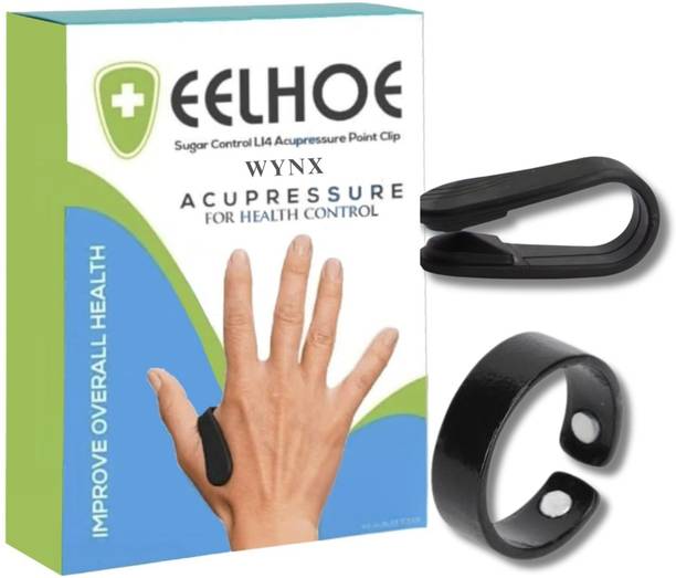 WYNX Sugar Balance Acupressure Set – 1pc Ring & 1pc Clip for BP Stability & Stress Reduction Massager