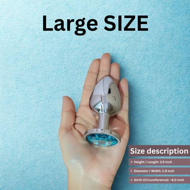 स्वदेशी एंटरप्राइज़ेज़ Large size premium Stainless Steel Jeweled massager with Clear Crystal Base Large size stainless steel plug massager मसाज़र