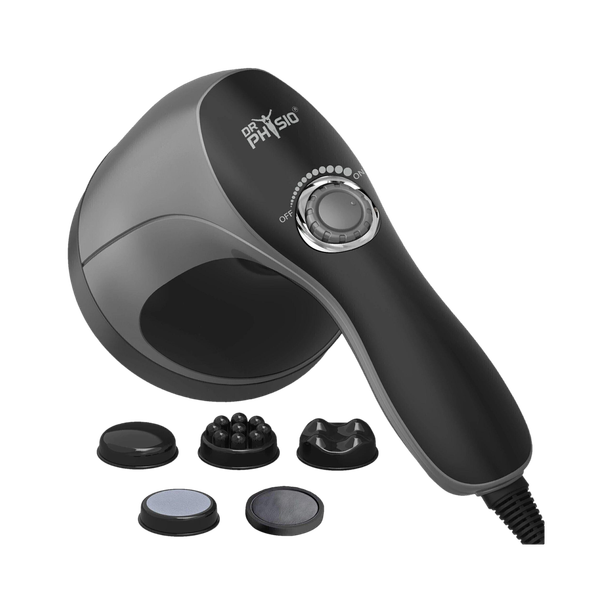 DR PHYSIO (USA) 1021 Full Body Pains Relief Handheld Electric Massager Machine for Relaxation with 5 Massage Heads Vibration Massager