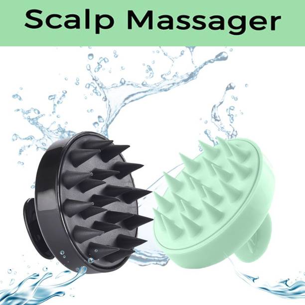 Piru 01 Green 1 Black Scalp Massager Relaxing Hair Brush Set (2 Pieces) Massager