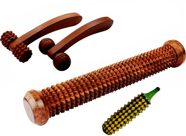Woodenex nx RK-2F-J Massager Combo - 1-Rod For Foot, 1 Neck, 1 Face, 1 Karela, 1 Acupresure Massager