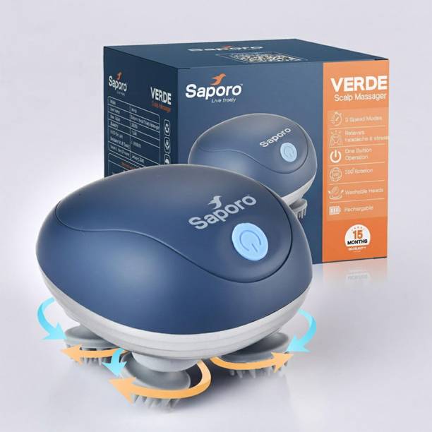 SAPORO Verde Scalp Massager - Rechargeable Head Kneading, Scratcher Massager Handheld Portable Massager for Hair Growth, Stress Relaxation, Blood Circulation Massager