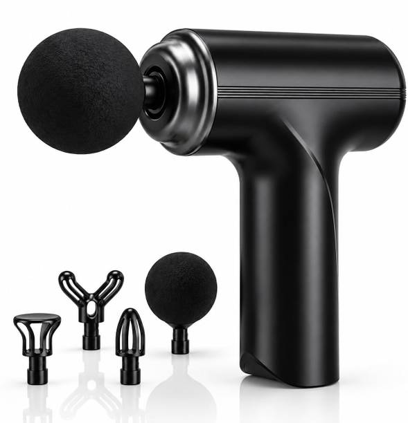 Aqua Care Massage gun_black Deep Tissue Body Massager for Pain Relief,6-Speed Portable Percussion with 4Head Massager