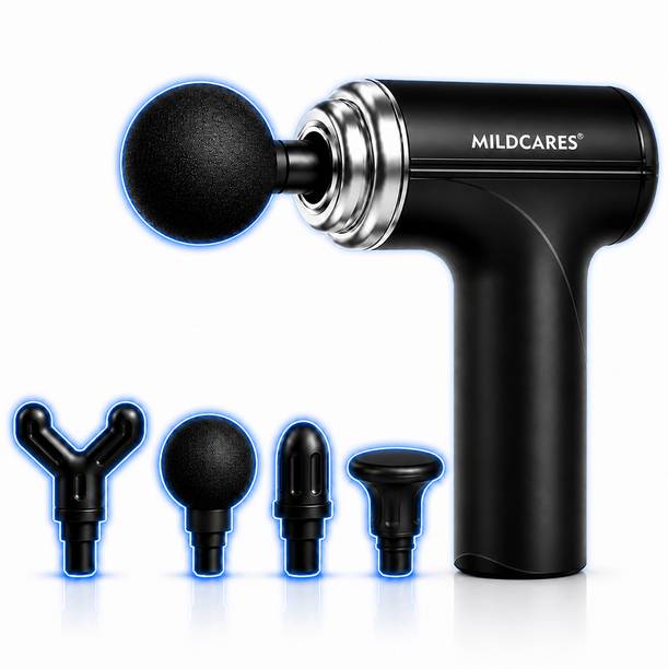 MILDCARES M1 Full Body Massager Gun | Deep Tissue Pain Relief Machine | Muscle Recovery | 3200 RPM | 6 Speeds | 2–3 Hr Battery Backup (Depending on Speed Usage) Low Noise Massager