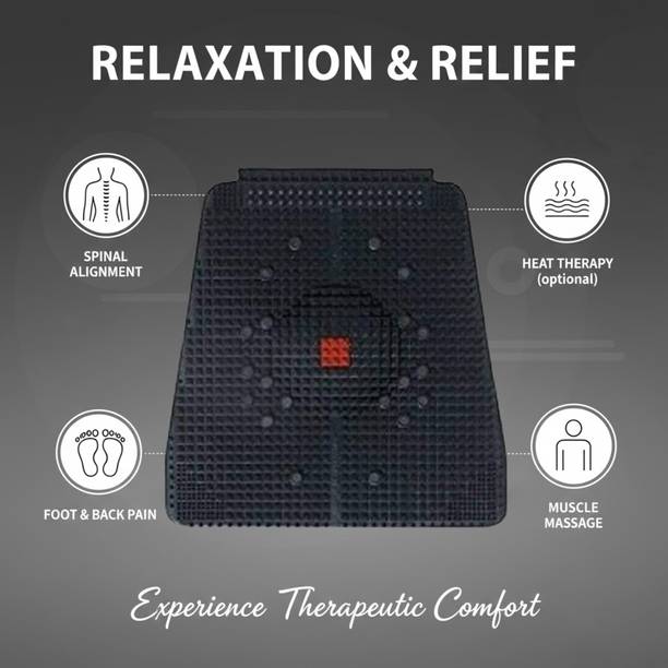HEAREAL HEALTH CARE 45676 Acupressure Power Mat with Pyramids useful for Knee-Leg pain Sciatica Cramps, Foot Pain Relief (BLACK) Massager
