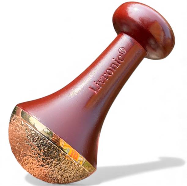 Livronic Kansa Wand Foot Massage with Teak Wooden Handle, Kasya Vatki, Kasa Wati,Kansya Kanse ki Katori, Swakansa - Detox, Feet Relaxation Massager