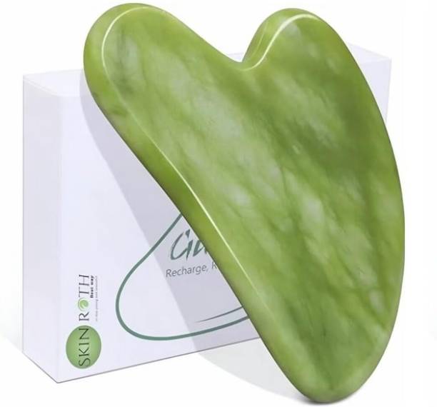 SKINROTH Comes with Damage Protection & Dry-Cold Technology Box Authentic Jade Gua Sha, Facial Massager for Glowing Skin & Anti-Aging Massager