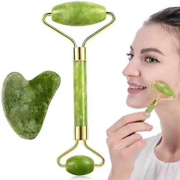 lanellie JD111 Face Massager For Women Men 100% Natural Jade Stone Facial Roller Massager Massager