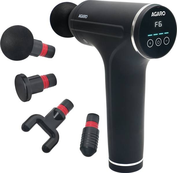 AGARO Galaxy Gun Massager, 4 Heads, 6 Speed, Rechargeable, Handheld, Massager