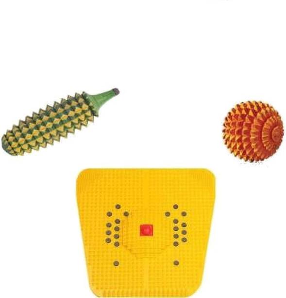 Ronofic Acupressure Massager Tools Combo Kit With Bio - Magnetic Power Mat + Wooden Karela + Wooden Ball For Stress And Pain Relief Massager