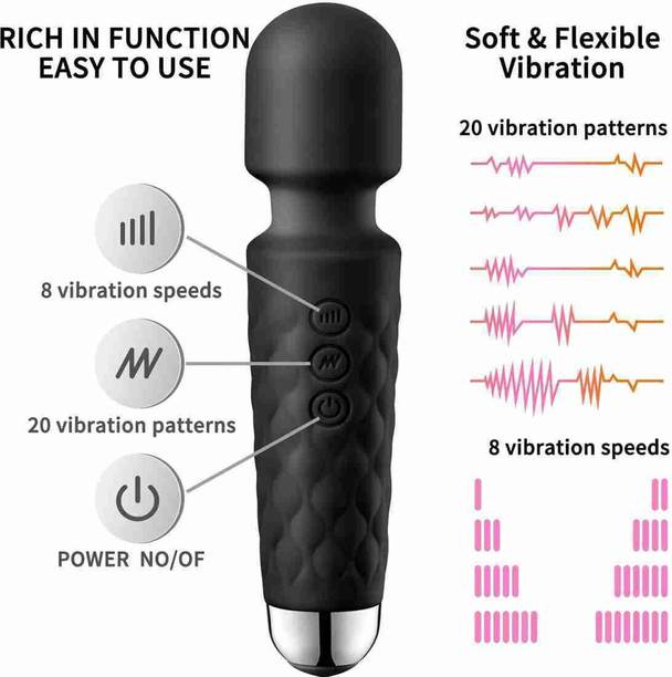 JYORESHA Eva Cordless Rechargeable Personal Body Wand Massager Machine with 28 Vibration Modes & Water Resistant Magic Mate Handheld Cordless Personal Body Massager for Women & Men - Waterproof & Portable Vibrater vibrator Massager