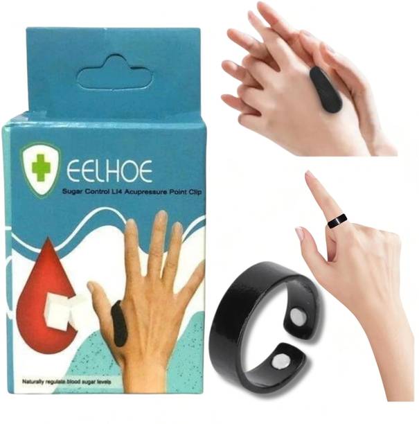 WYNX 2pc Sugar Control Set – Acupressure Ring & Clip for Blood Sugar Balance, BP Support & Stress Relief Massager