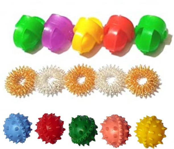 ACUPRESSUREMART Acupressure Sujok 5-pc Thumb Pad 5-pc finger Ring 5-pc Sujok Ball for Sujok Therapy Massager
