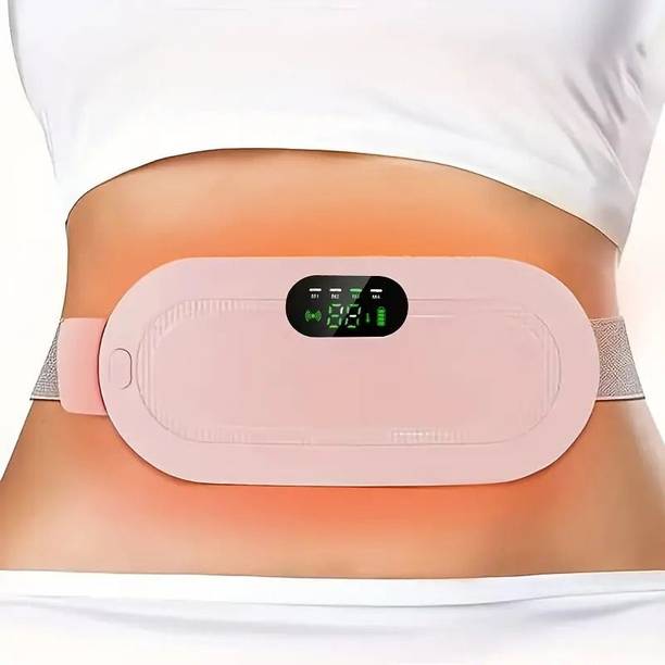 GJSHOP Belly Warmer Heating Pad with 3 Heat & 4 Heat Levels 4 Vibration Modes Portable Cordless Heating Pad for Menstrual Cramps Relief, for Stomach, 3-Speed Massager